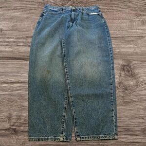 Wide Leg Barrel Denim Jeans Balloon Fit Y2K Vintage 28x26